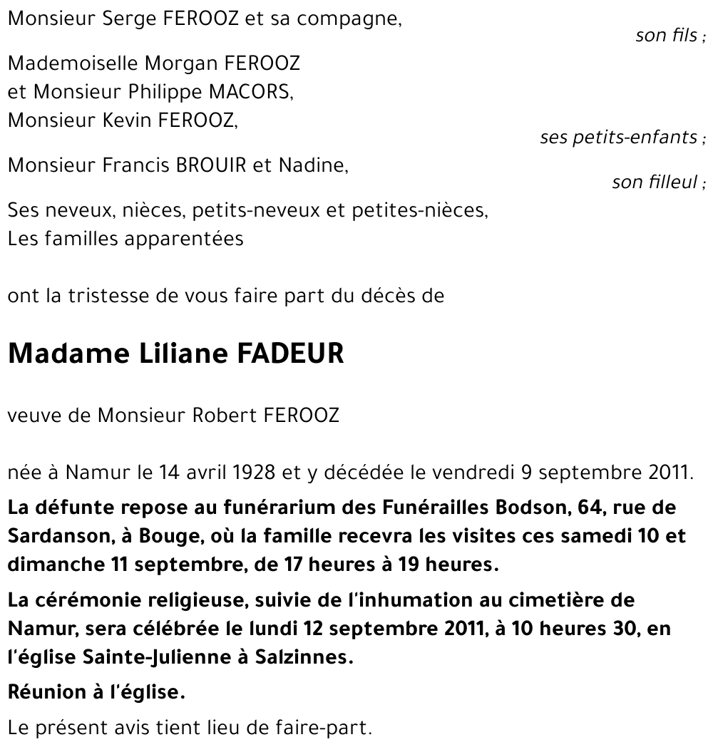 Liliane FADEUR