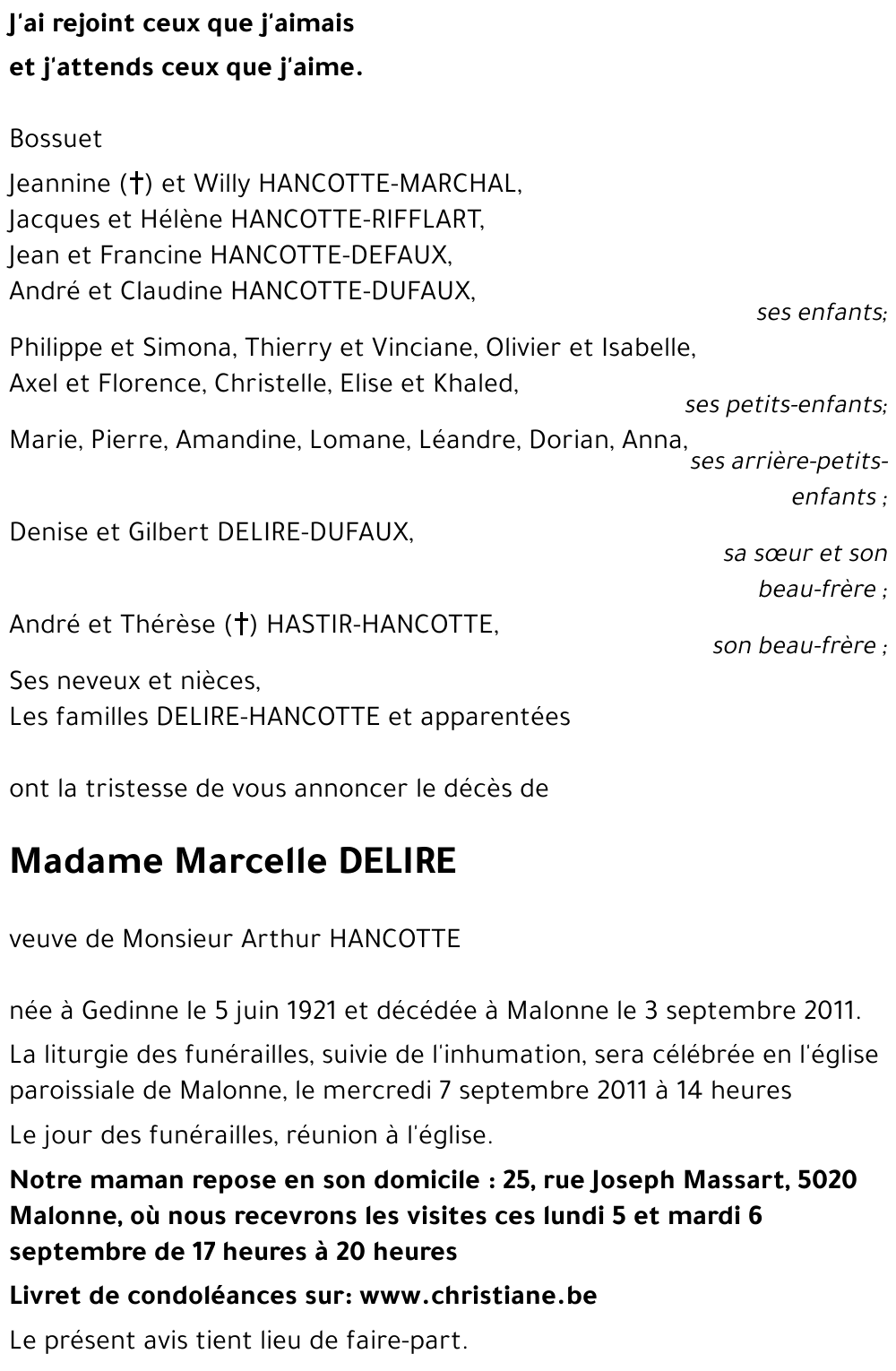 Marcelle DELIRE