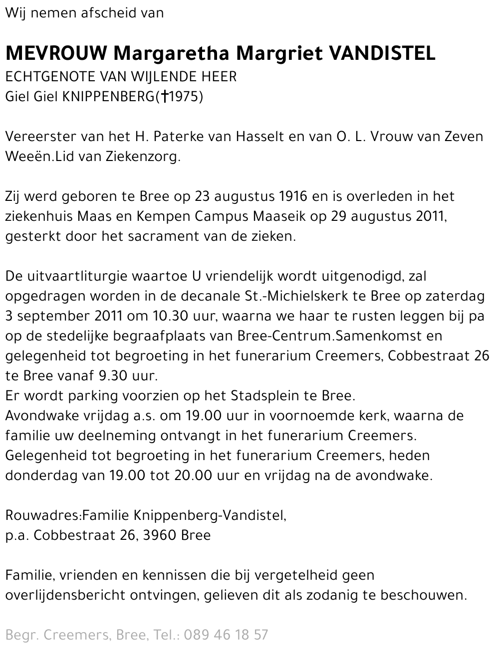 Margaretha Margriet Vandistel