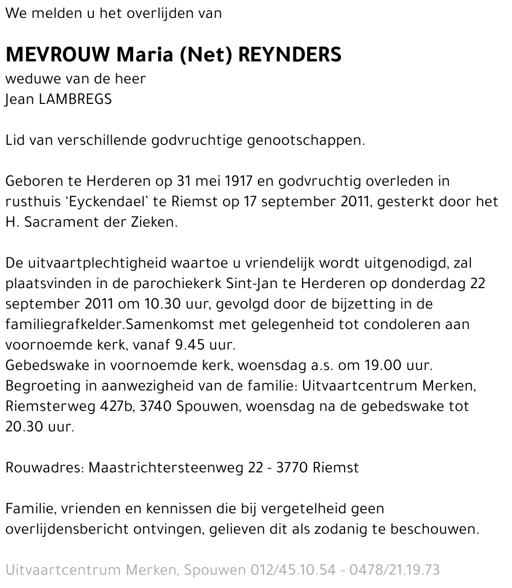 Maria (Net) Reynders