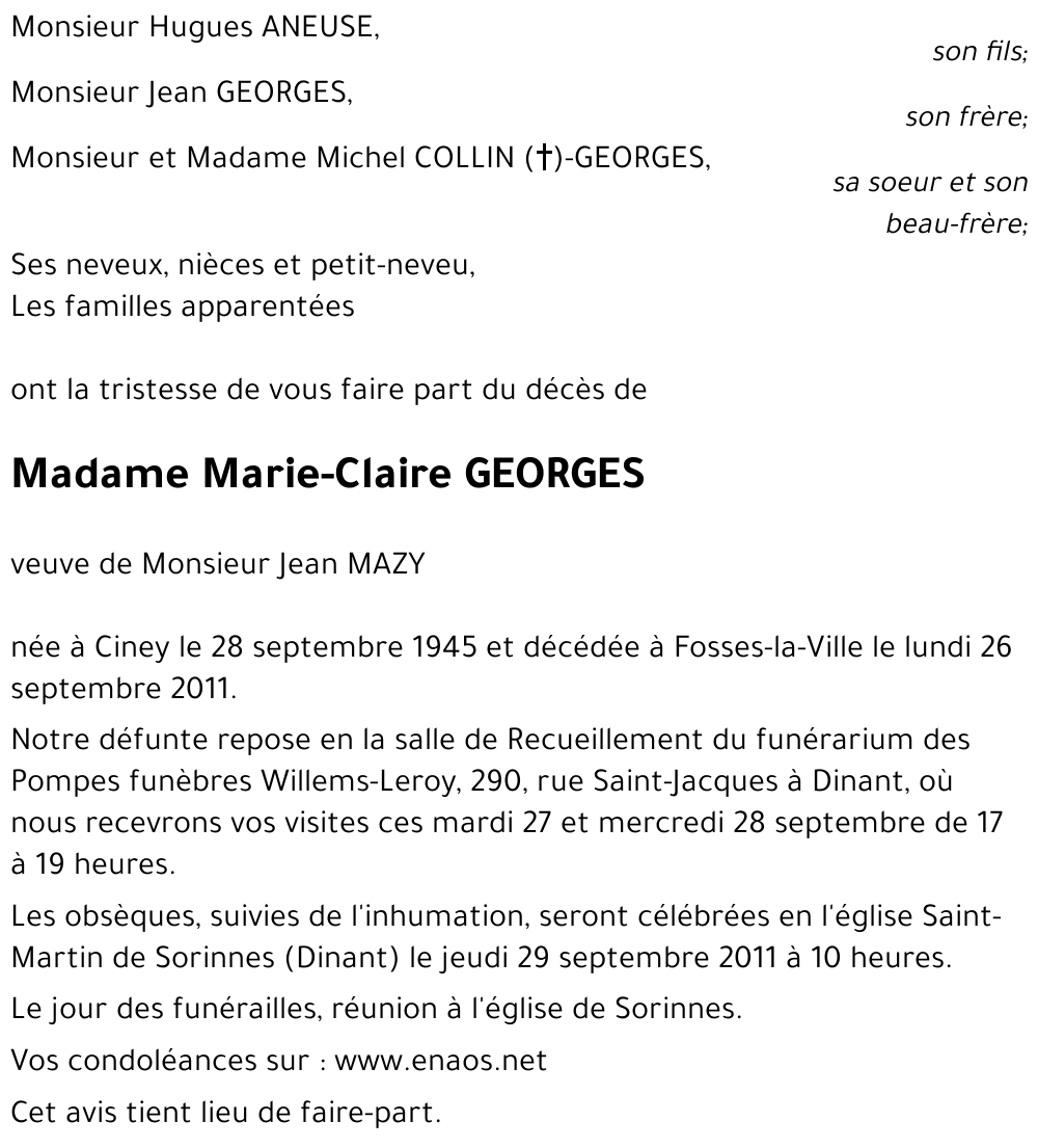 Marie-Claire GEORGES