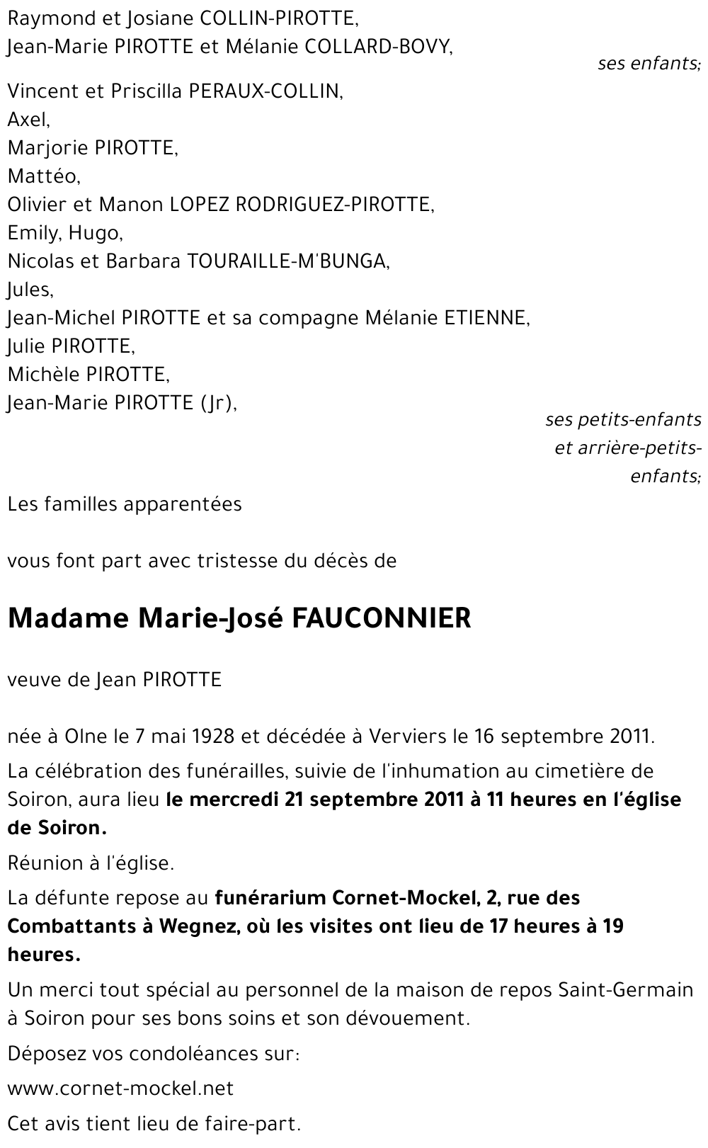 Marie-José FAUCONNIER