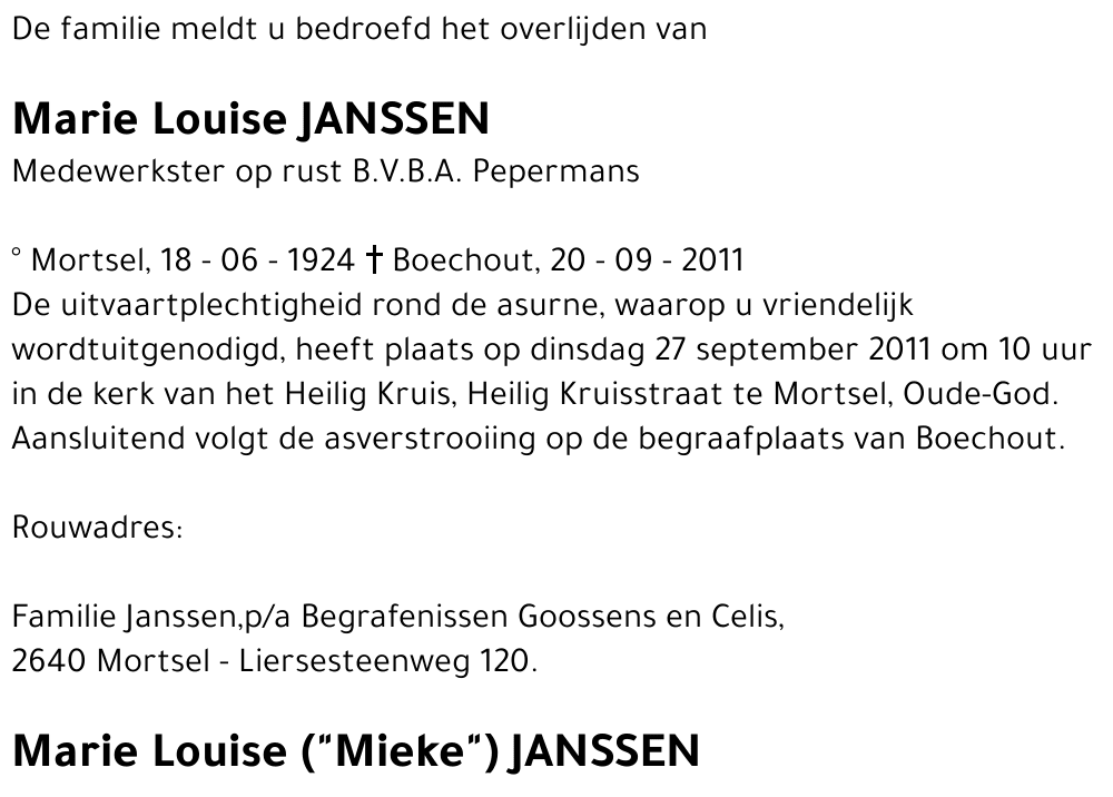 Marie Louise Janssen