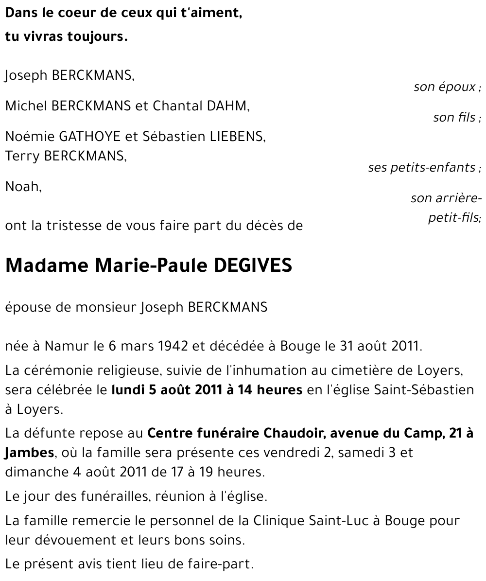 Marie-Paule DEGIVES