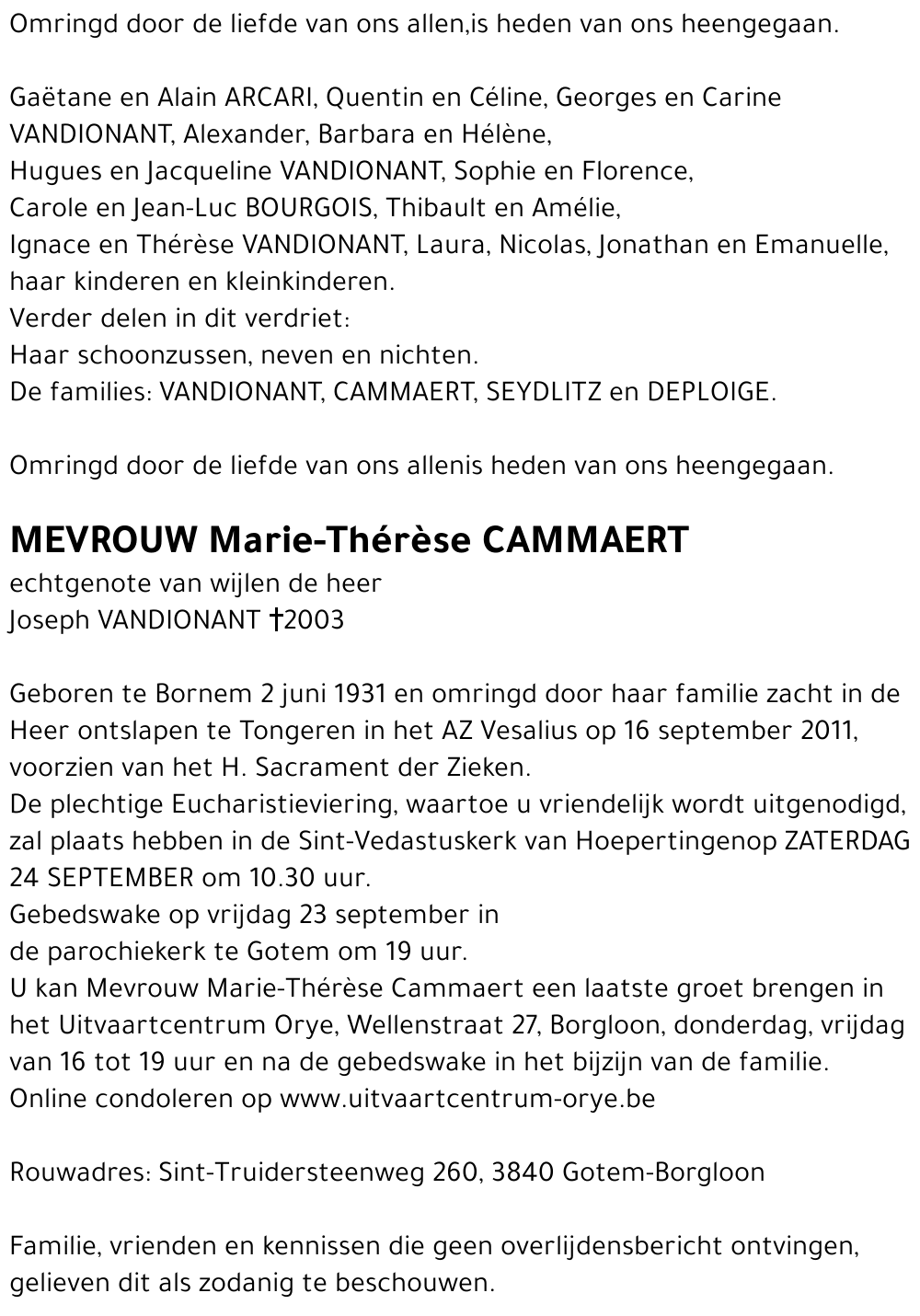 Marie-Thérèse CAMMAERT