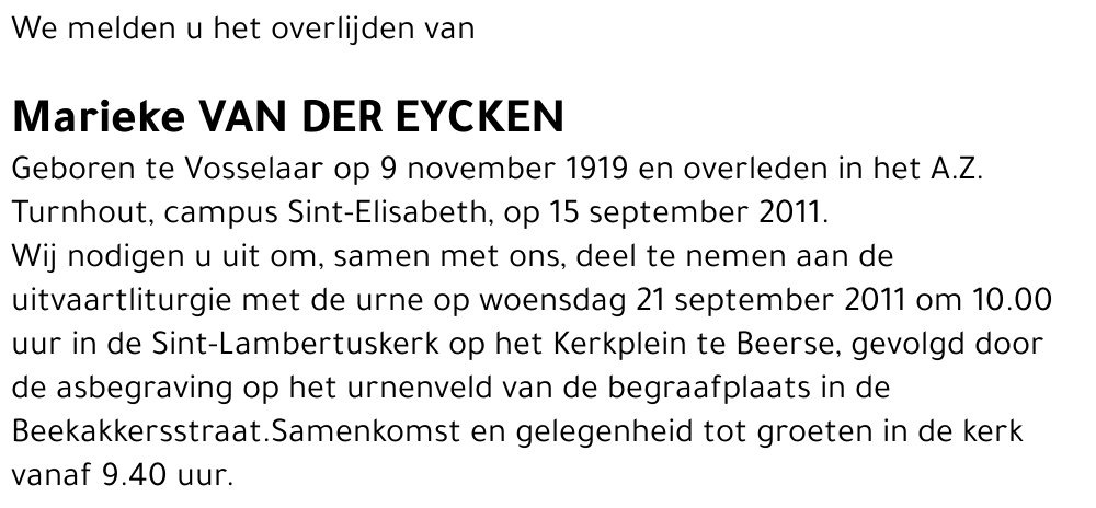 Marieke Van der Eycken