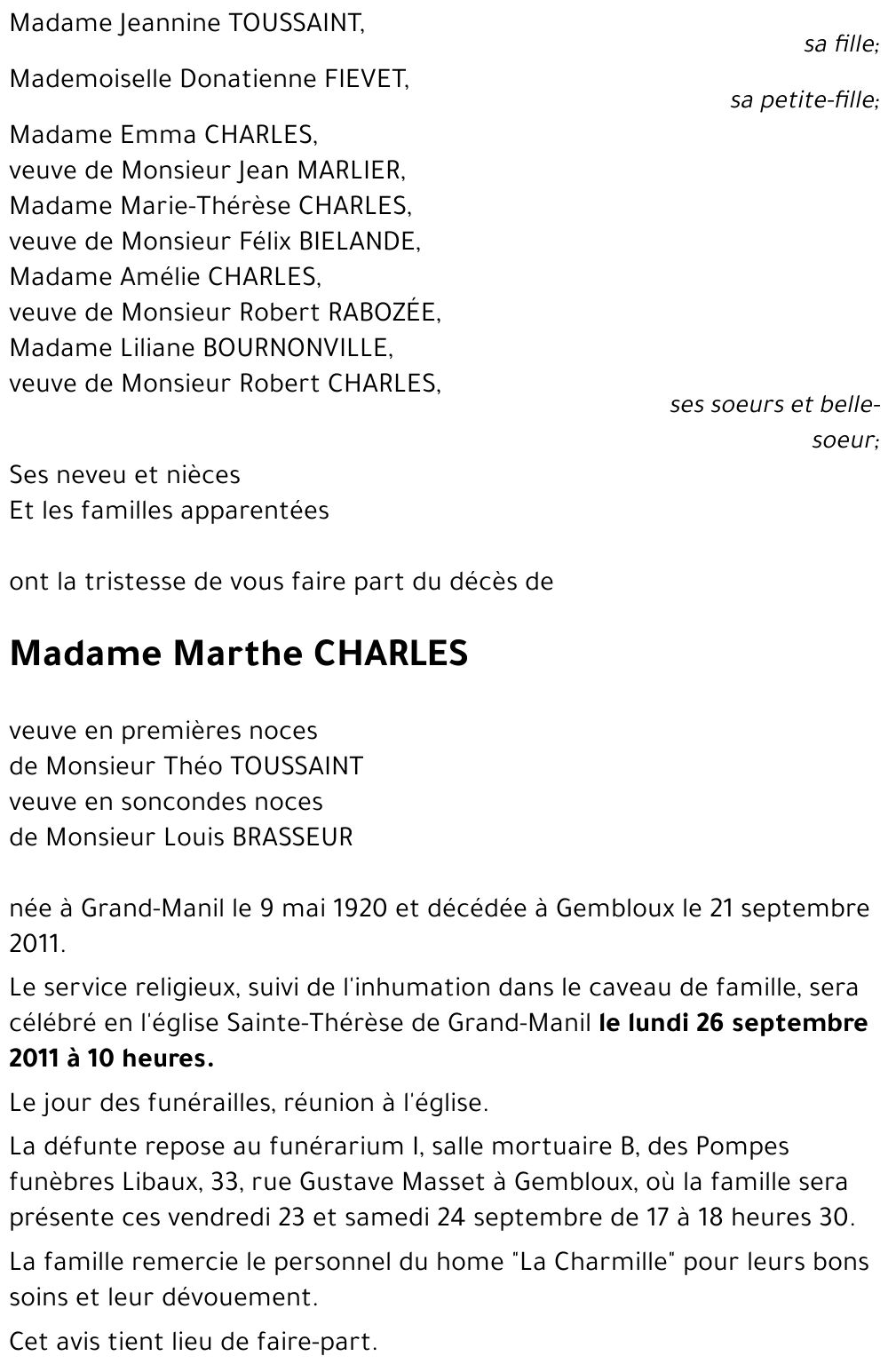 Marthe CHARLES