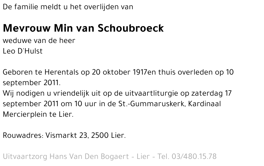 Min van Schoubroeck