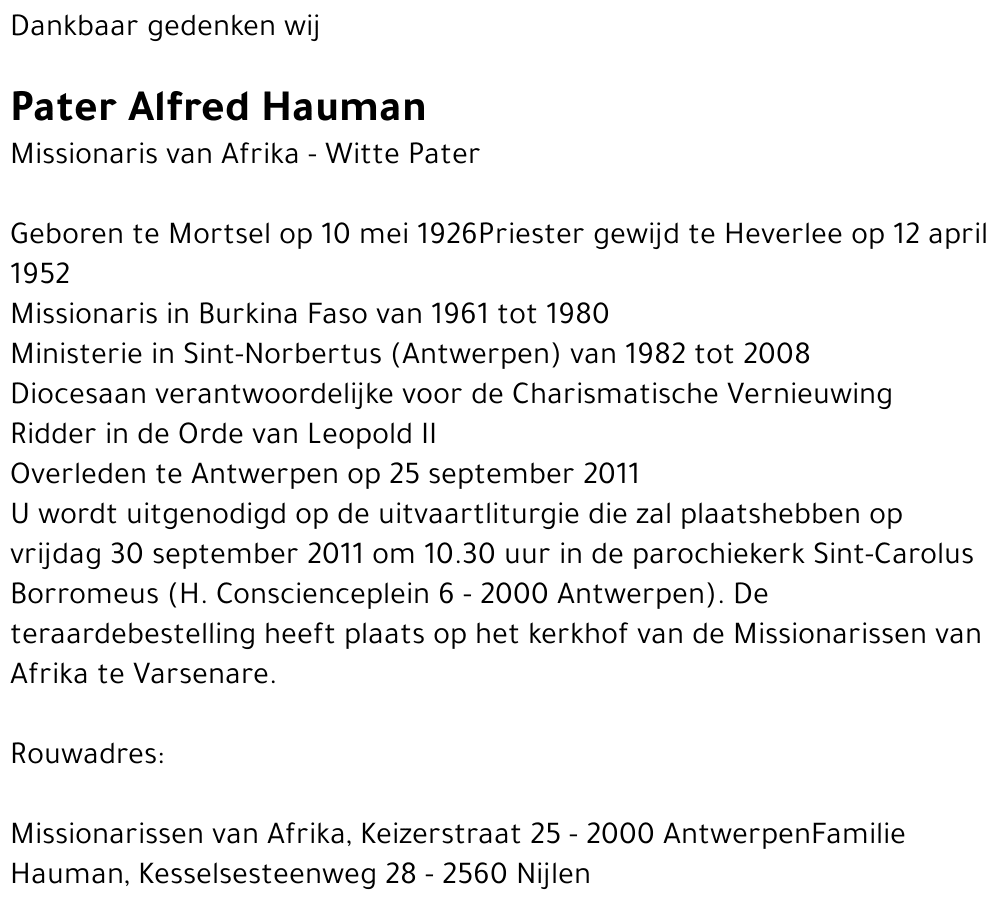 Pater Alfred Hauman