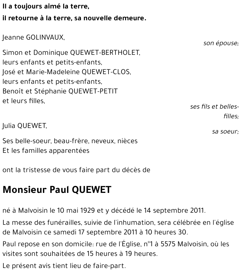 Paul QUEWET