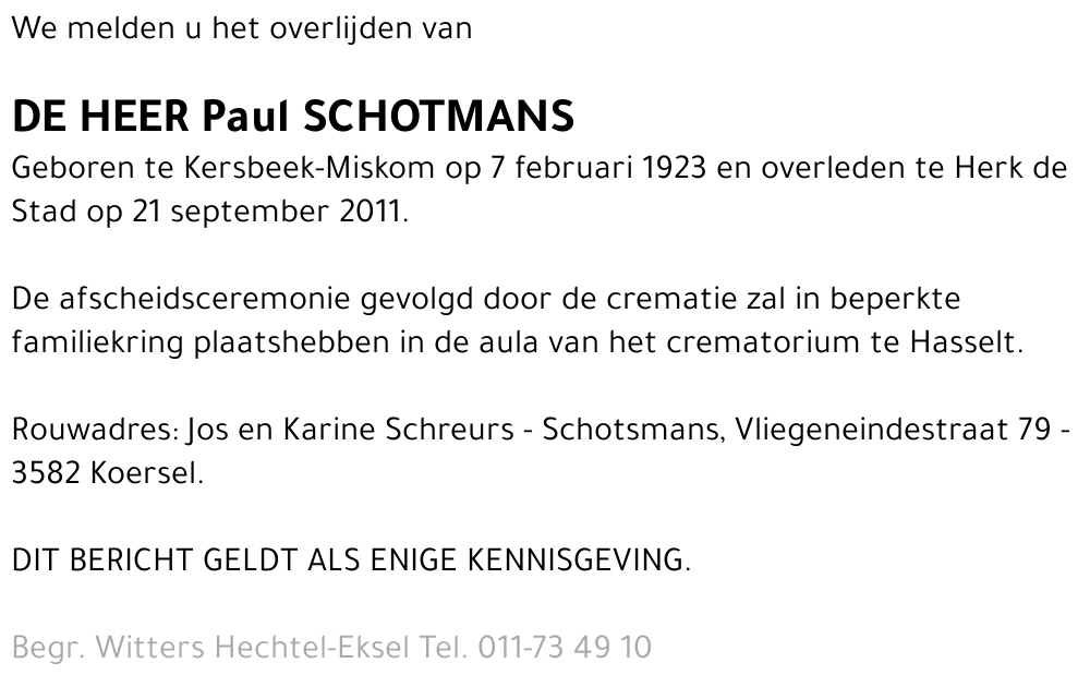 Paul SCHOTMANS