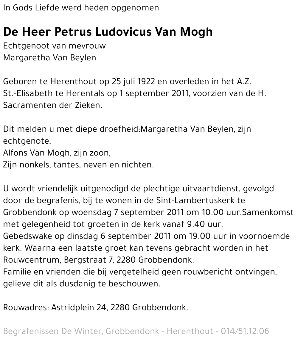 Petrus Ludovicus Van Mogh