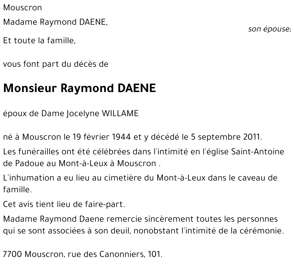 Raymond DAENE