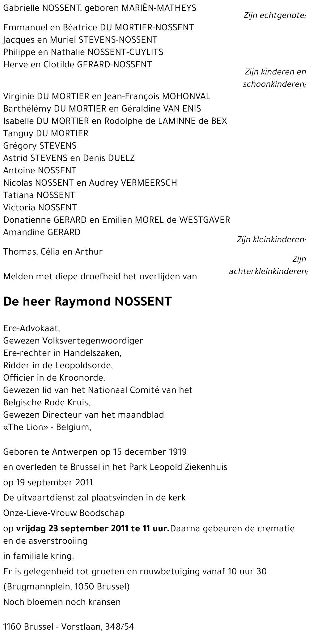 Raymond NOSSENT