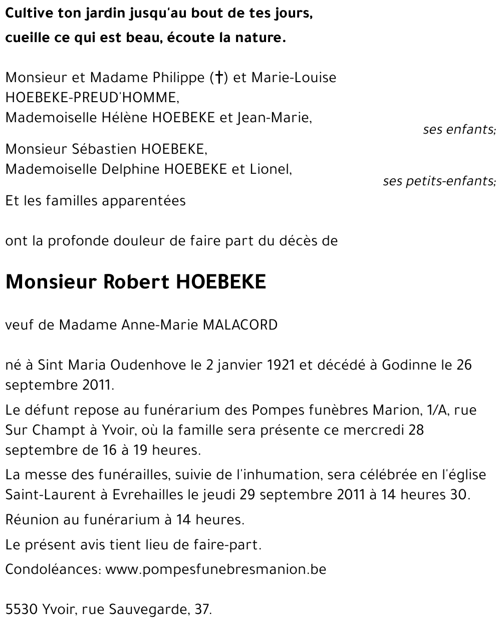 Robert HOEBEKE