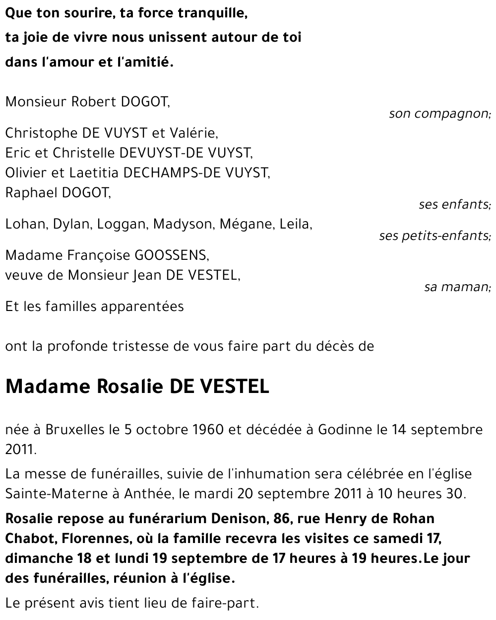 Rosalie DE VESTEL