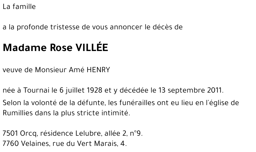 Rose Villée