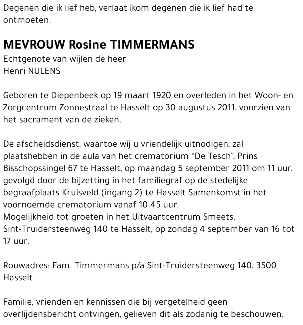 Rosine Timmermans