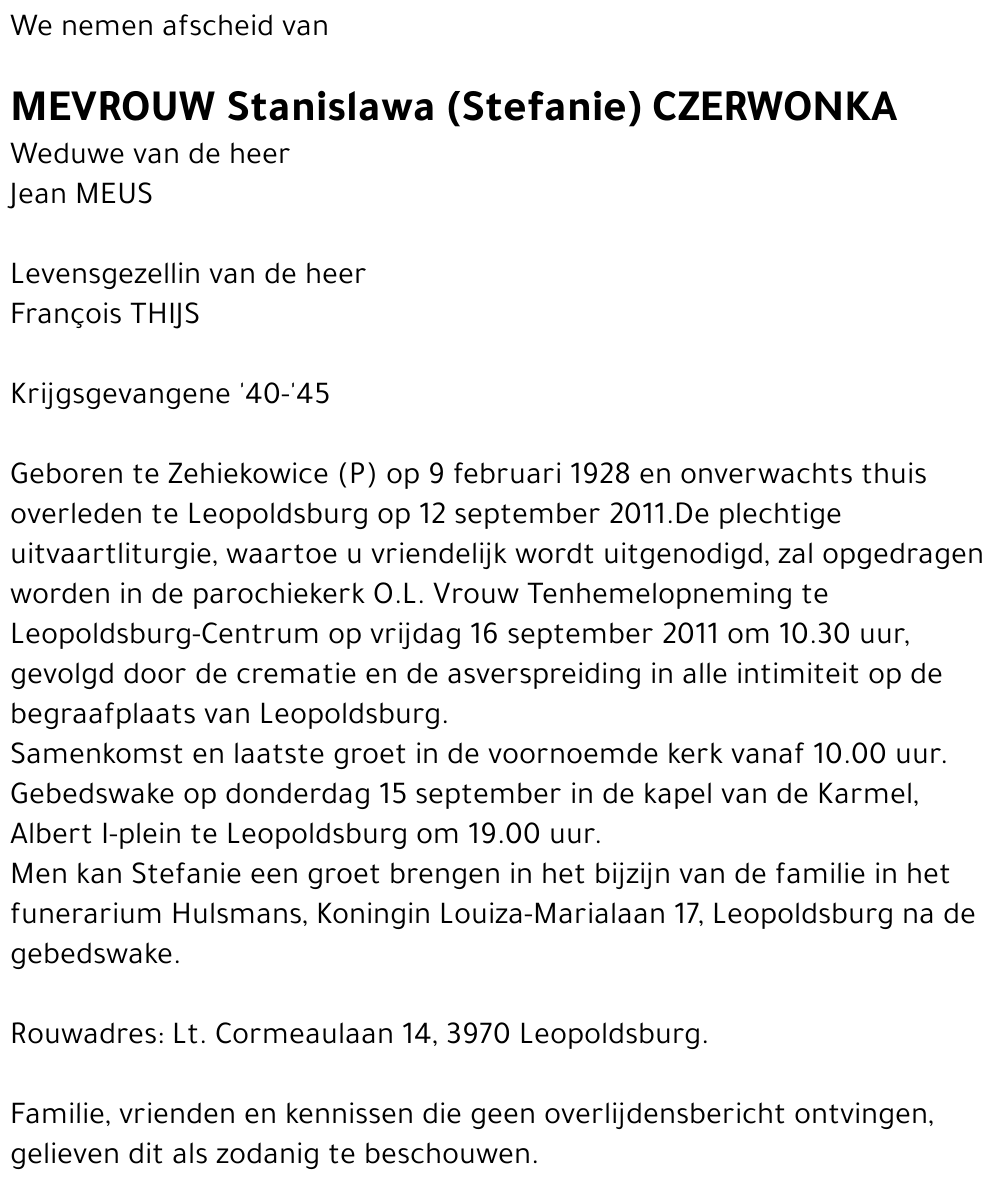 Stanislawa Czerwonka