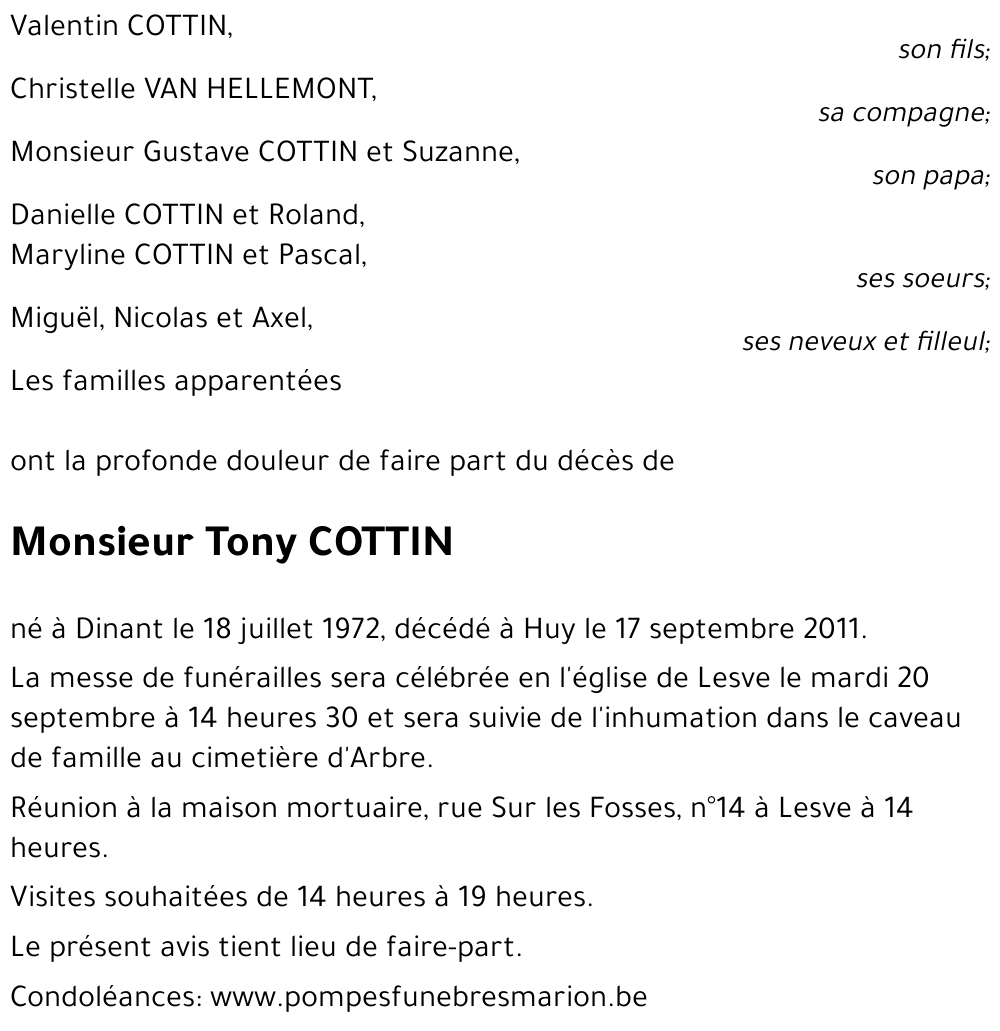 Tony COTTIN