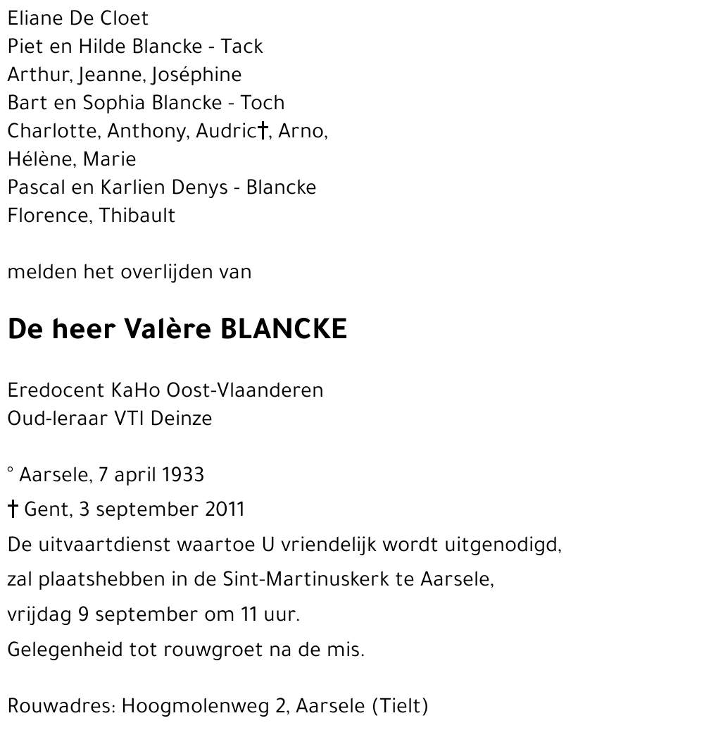 Valère BLANCKE