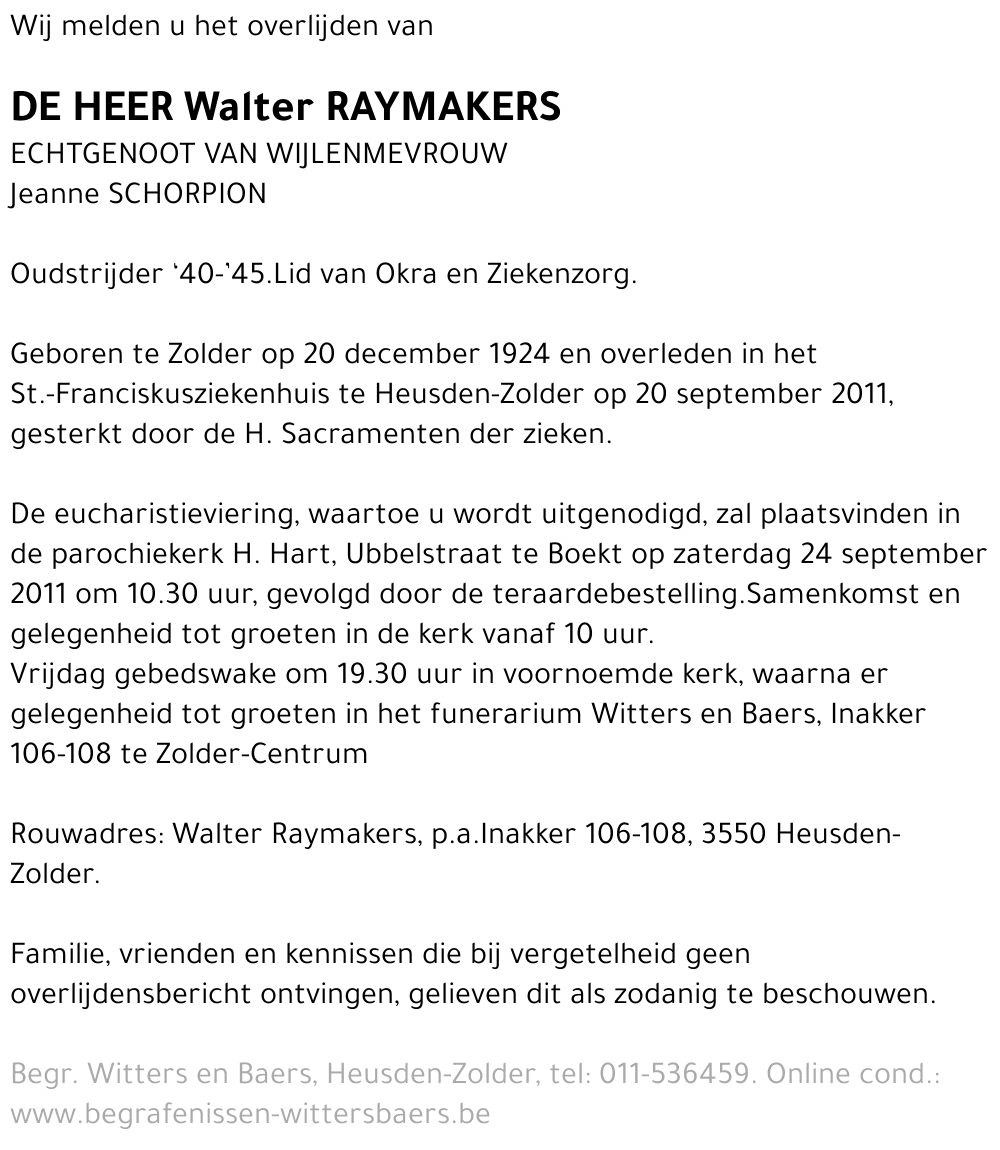 Walter Raymakers