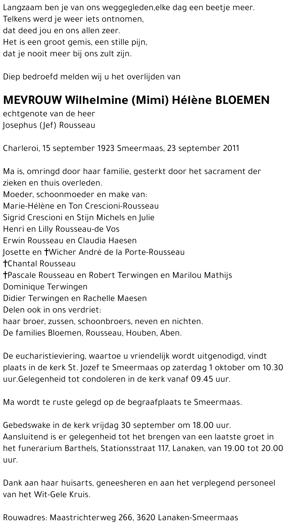 Wilhelmine (Mimi) Hélène Bloemen