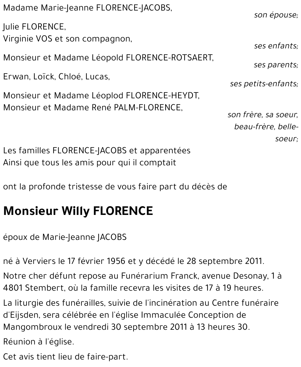 Willy FLORENCE