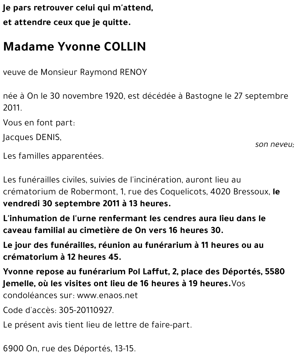 Yvonne COLLIN