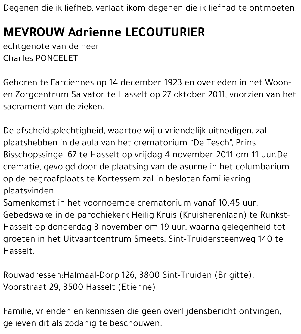 Adrienne LECOUTURIER