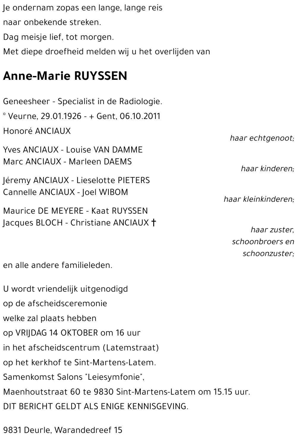 Anne-Marie RUYSSEN