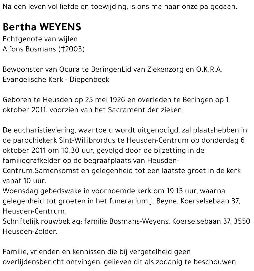 Bertha Weyens