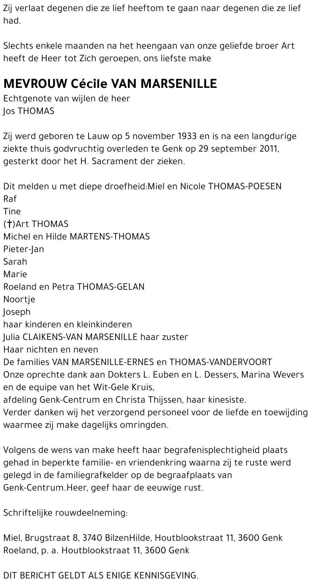 Cécile VAN MARSENILLE