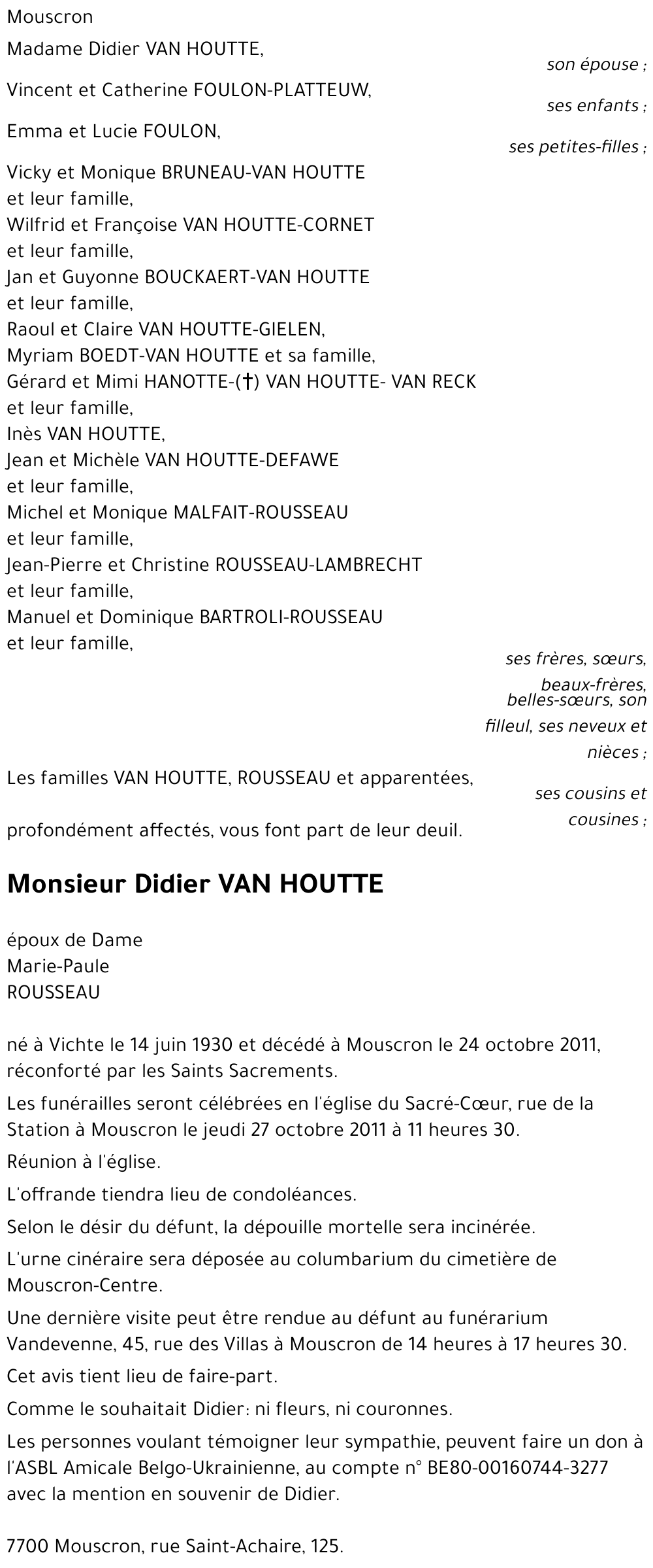 Didier VAN HOUTTE