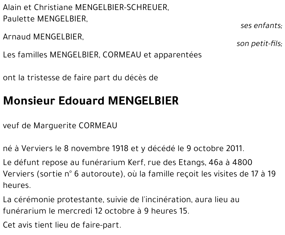 Edouard MENGELBIER