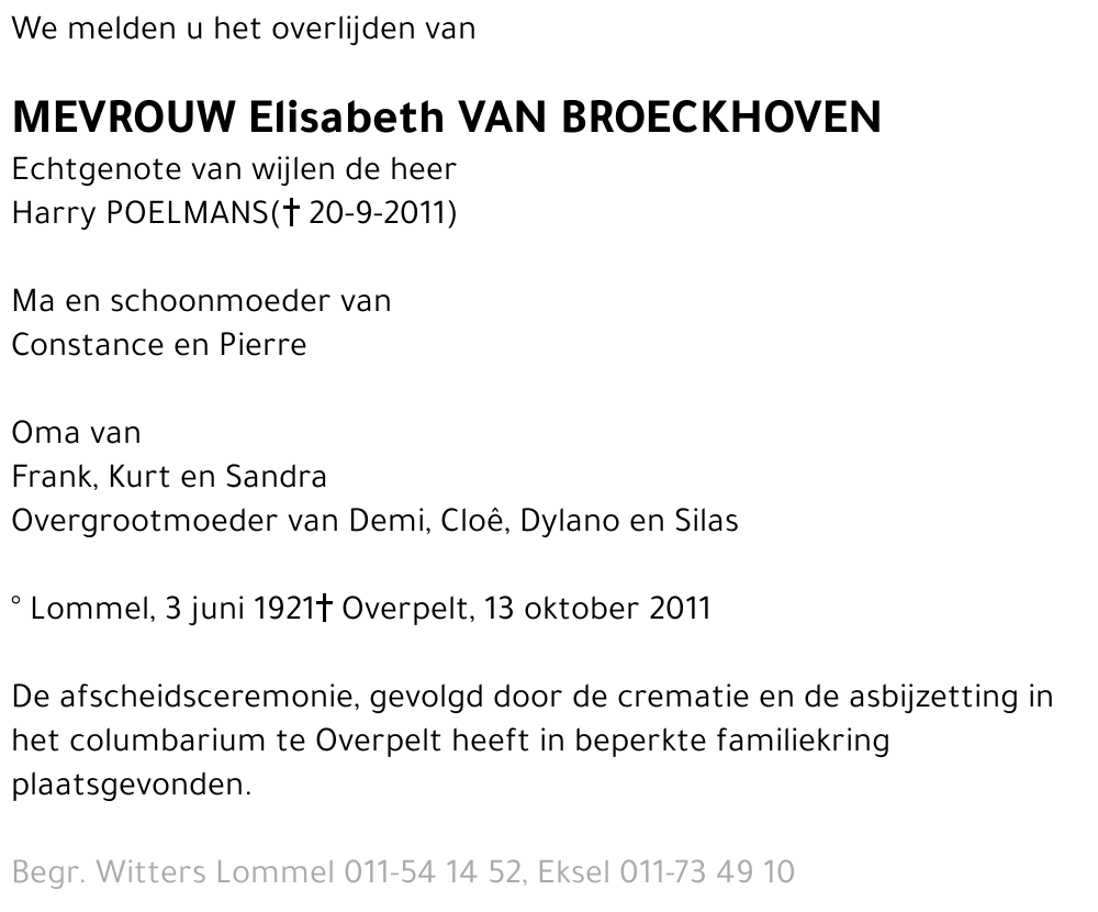 Elisabeth VAN BROECKHOVEN