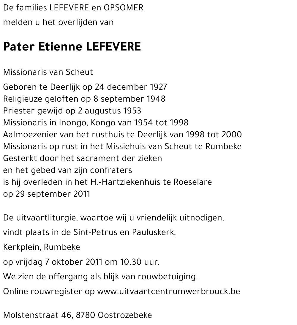 Etienne LEFEVERE