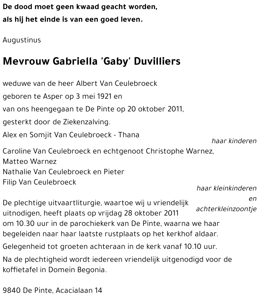 Gabriella 'Gaby' Duvilliers