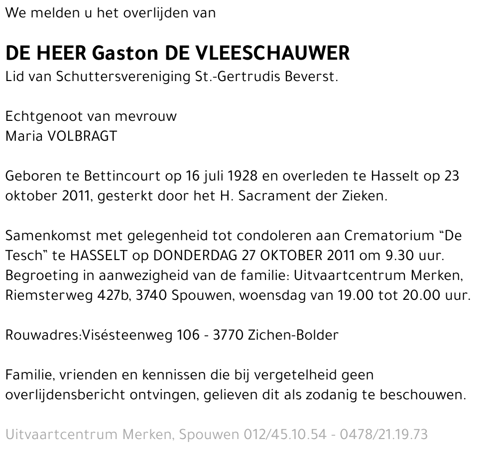 Gaston De Vleeschauwer