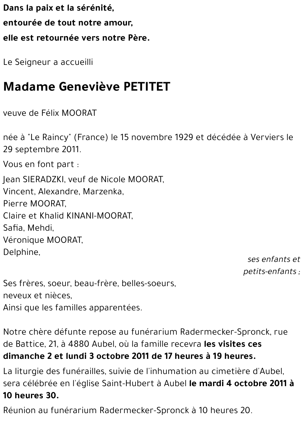 Geneviève PETITET