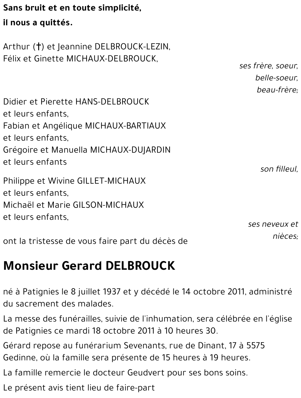 Gerard DELBROUCK