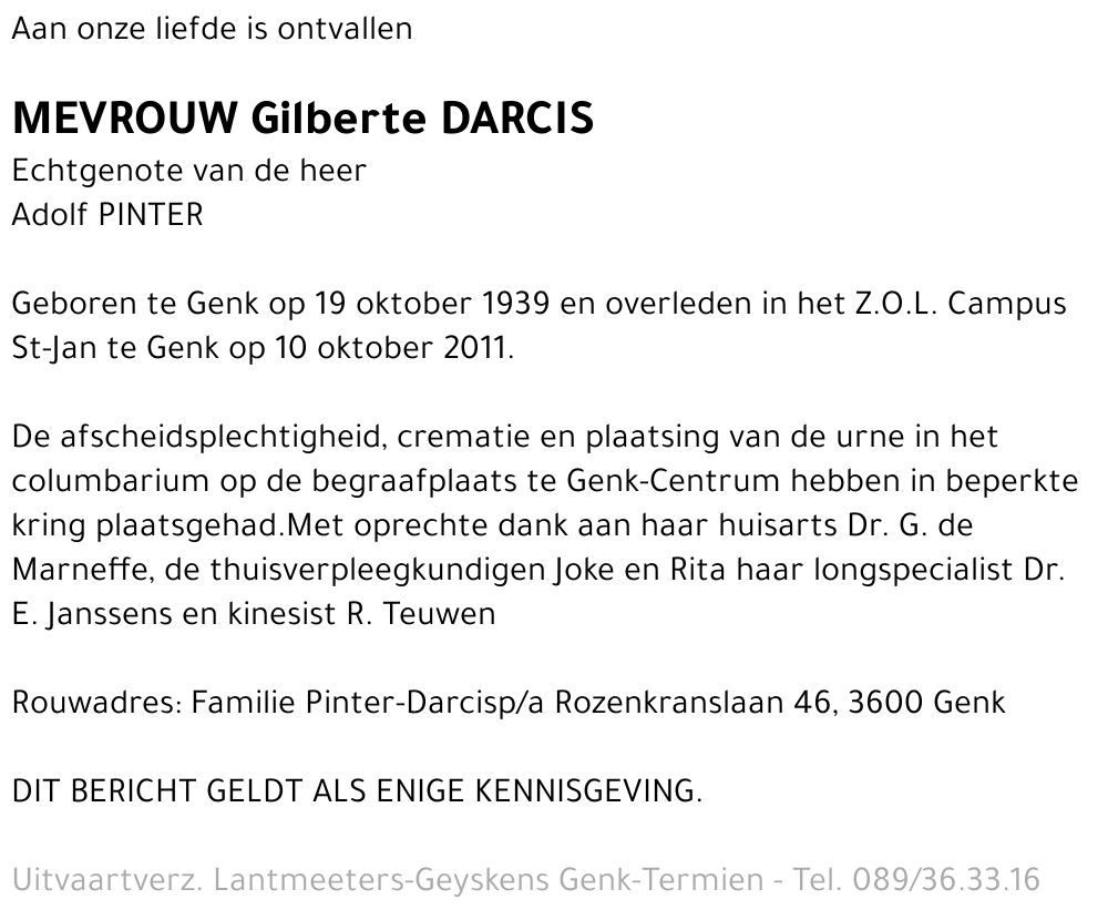 Gilberte DARCIS