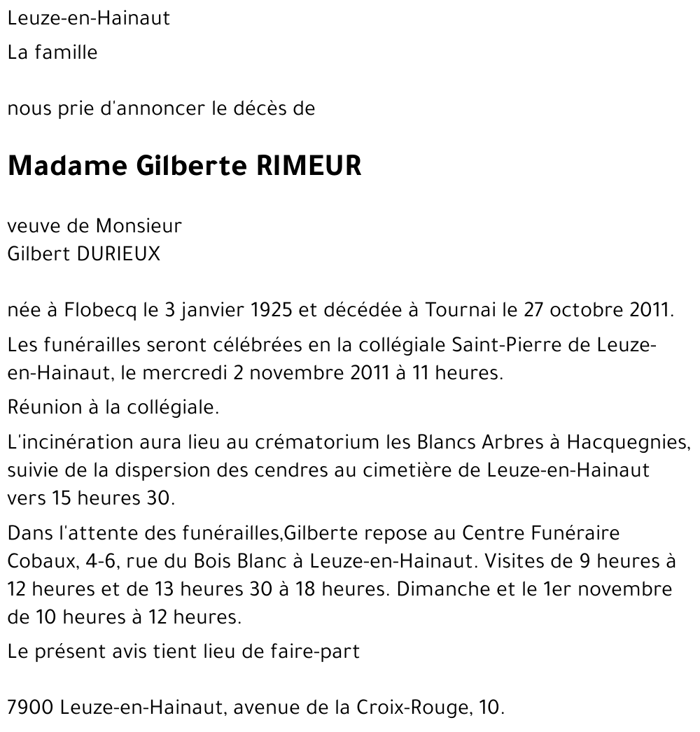 Gilberte Rimeur