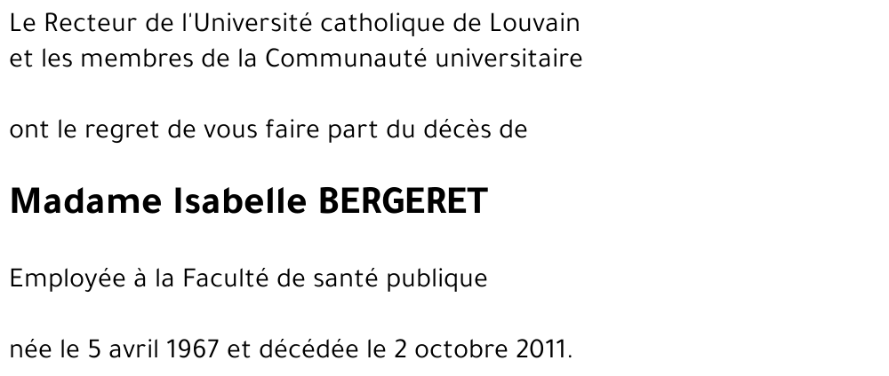 Isabelle BERGERET
