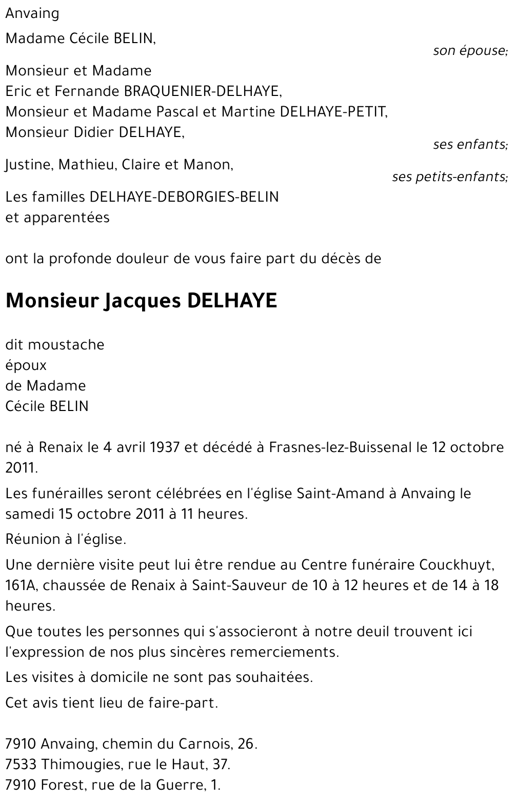 Jacques DELHAYE