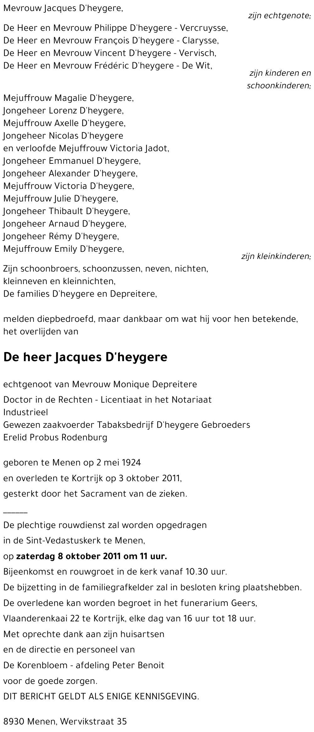 Jacques D'HEYGERE