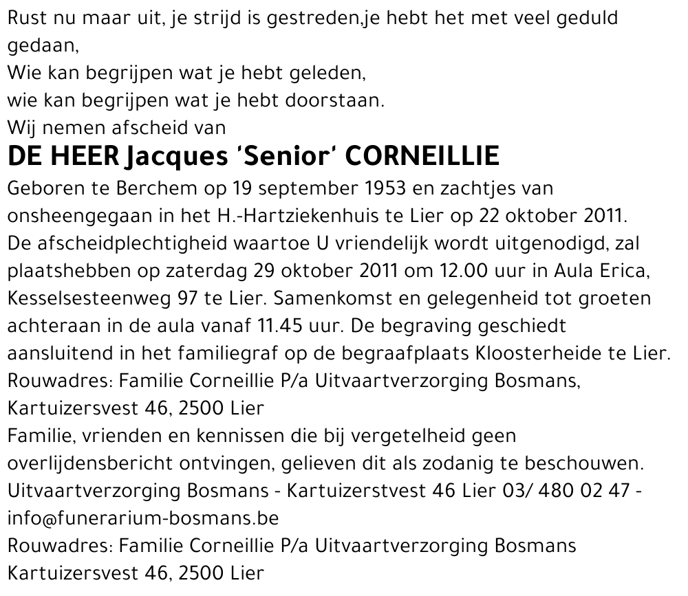 Jacques 'Senior' Corneillie