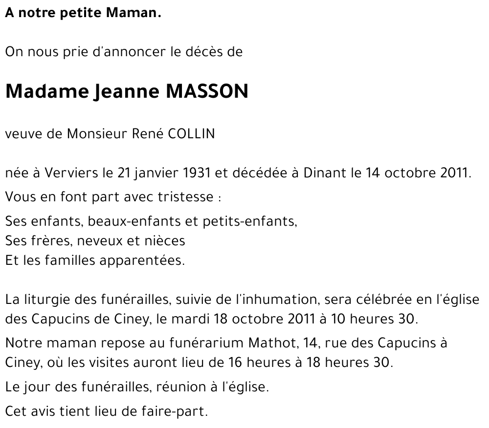 Jeanne MASSON