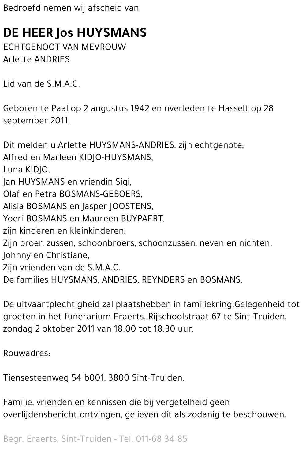 Jos Huysmans
