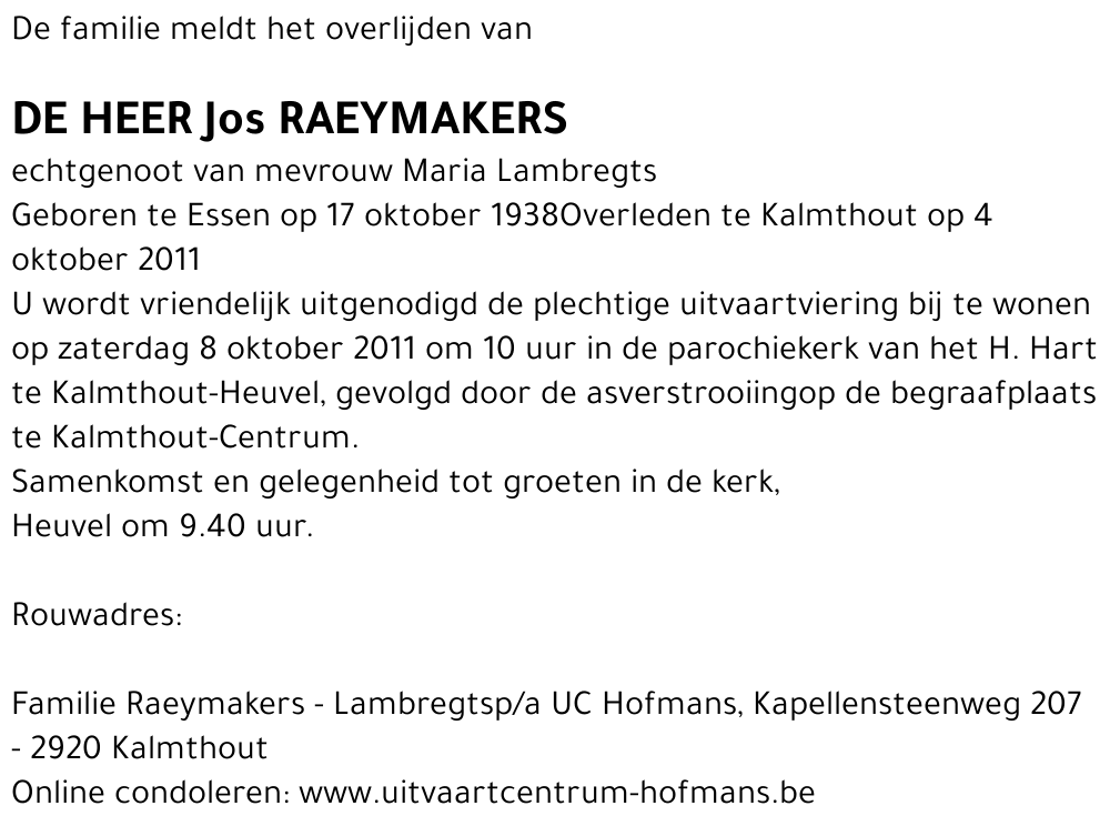 Jos RAEYMAKERS